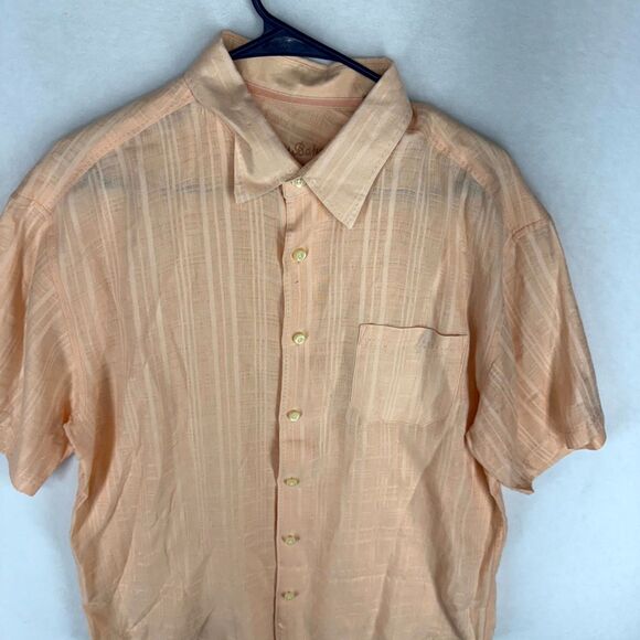 Tommy Bahama 100% Linen Light Pink Button Down Polo Mens Size L - Picture 4 of 7